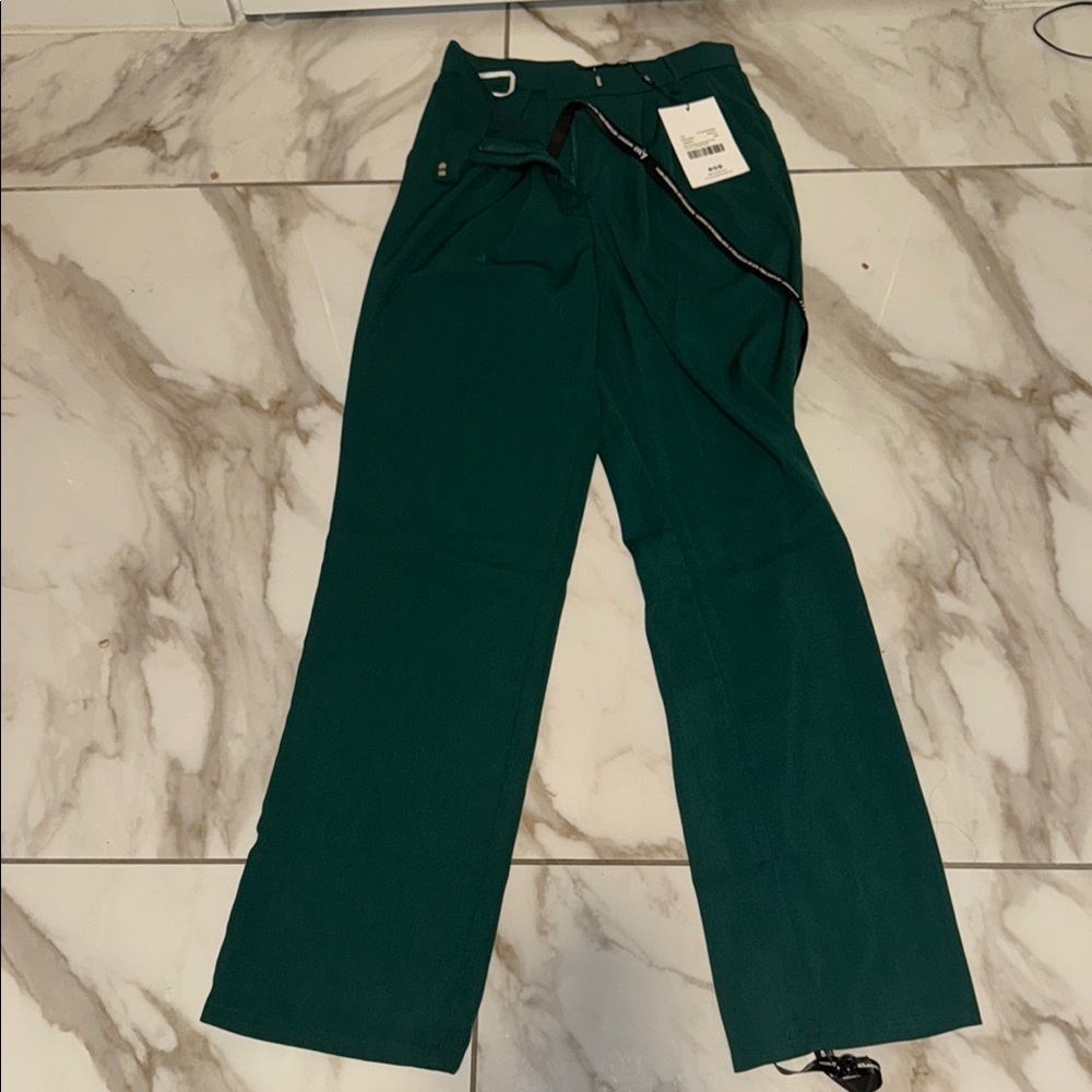 Teal High-Waisted Trousers
